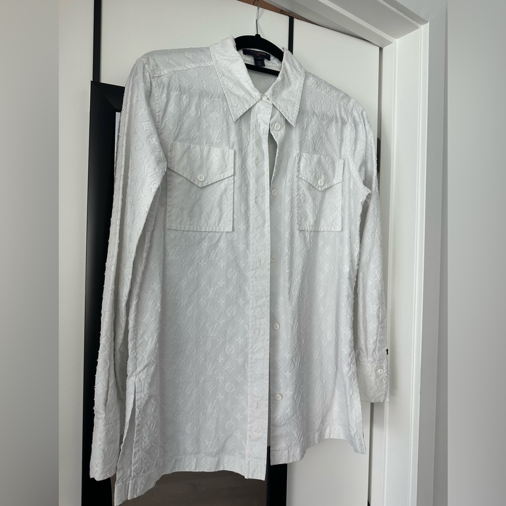 Louis Vuitton white monogram blouse
